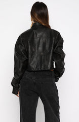 Changing Faces Pu Jacket Black