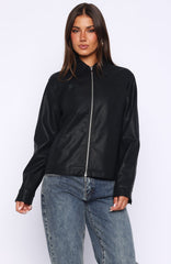 Never Possible Pu Jacket Black