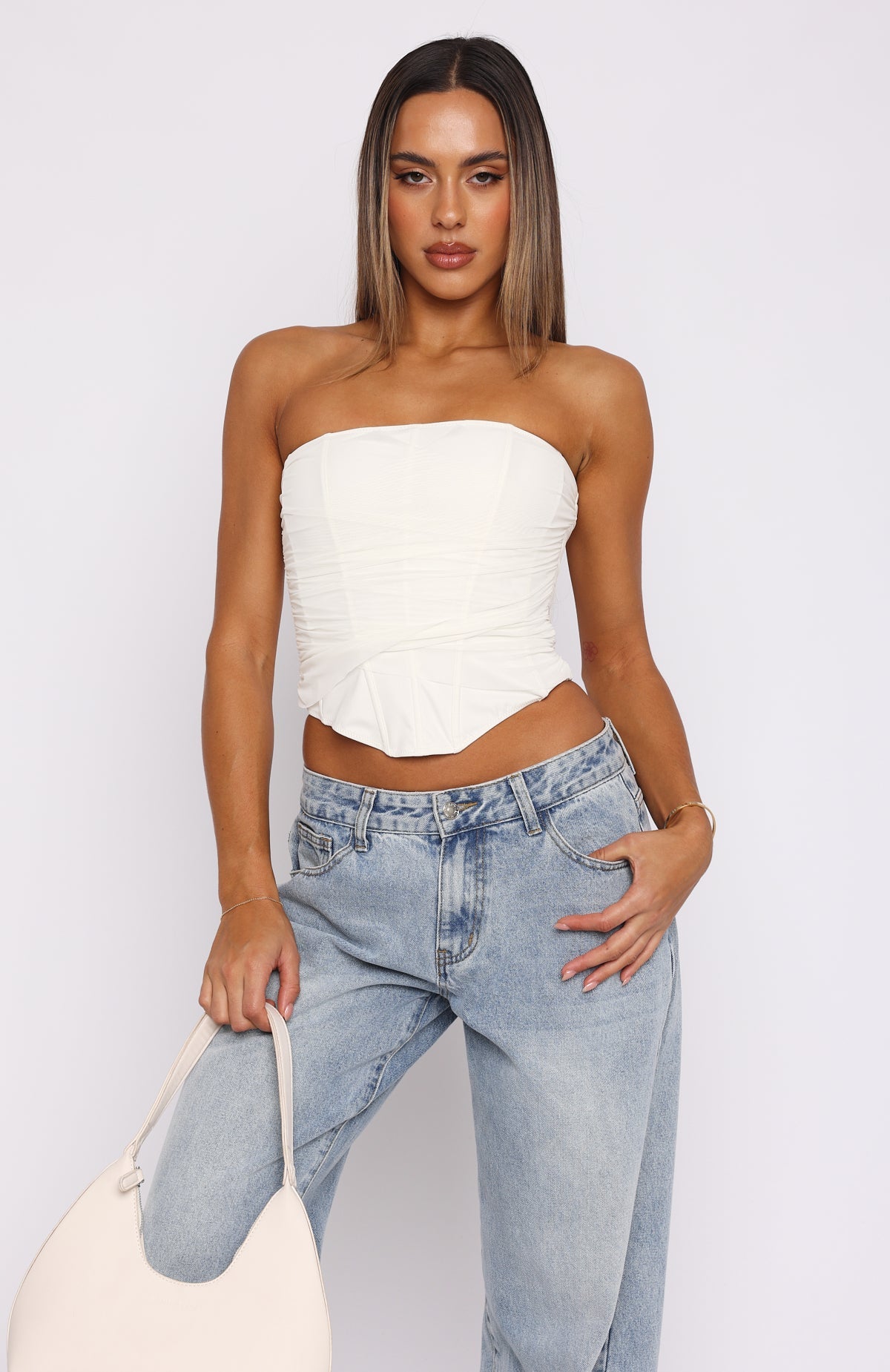 Next To Nothing Strapless Bustier Cream