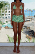 Forever Life Booty Shorts Citrus Check