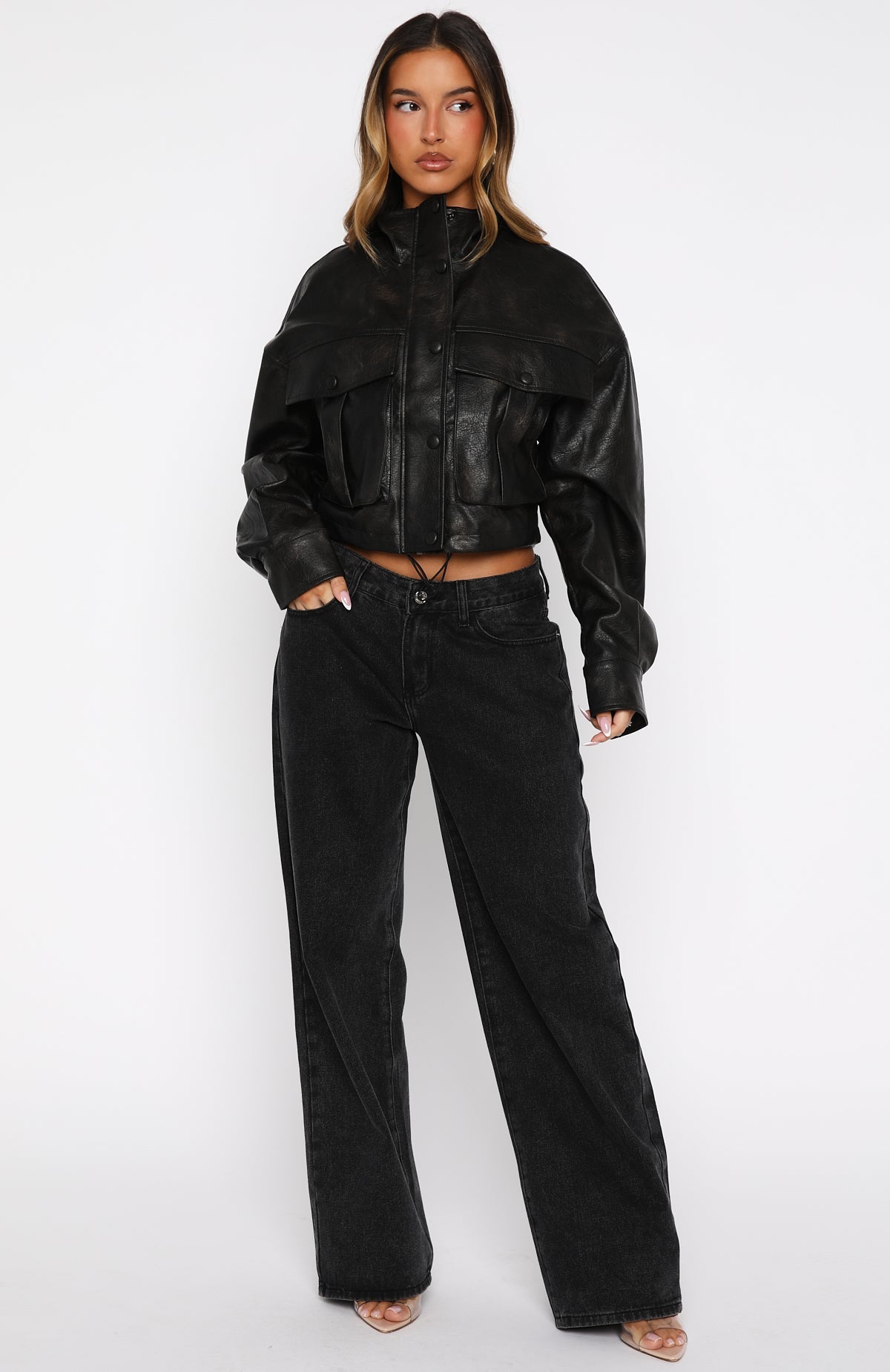 Changing Faces Pu Jacket Black