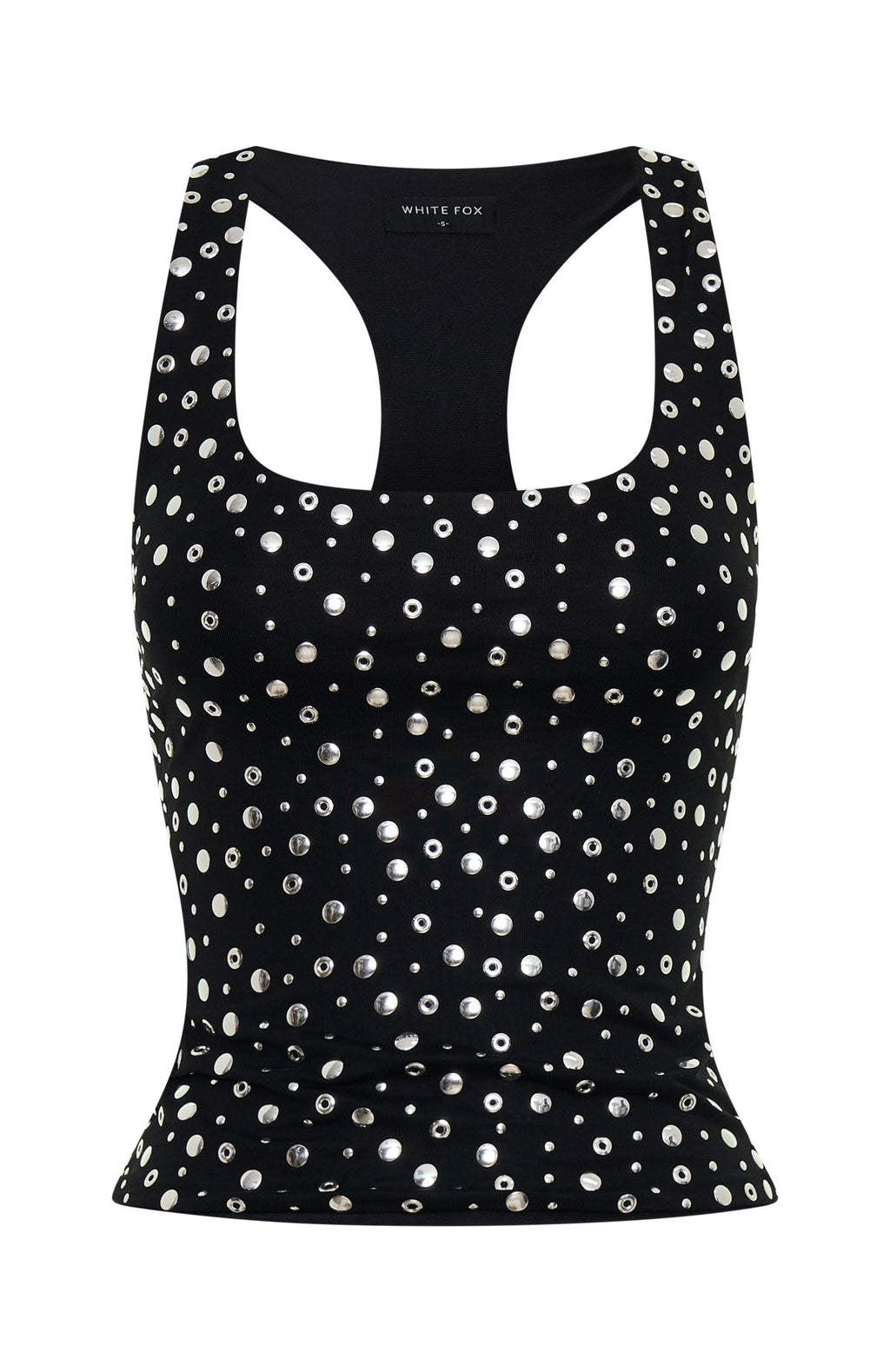 Festival Feels Embellished Tank Top Black
