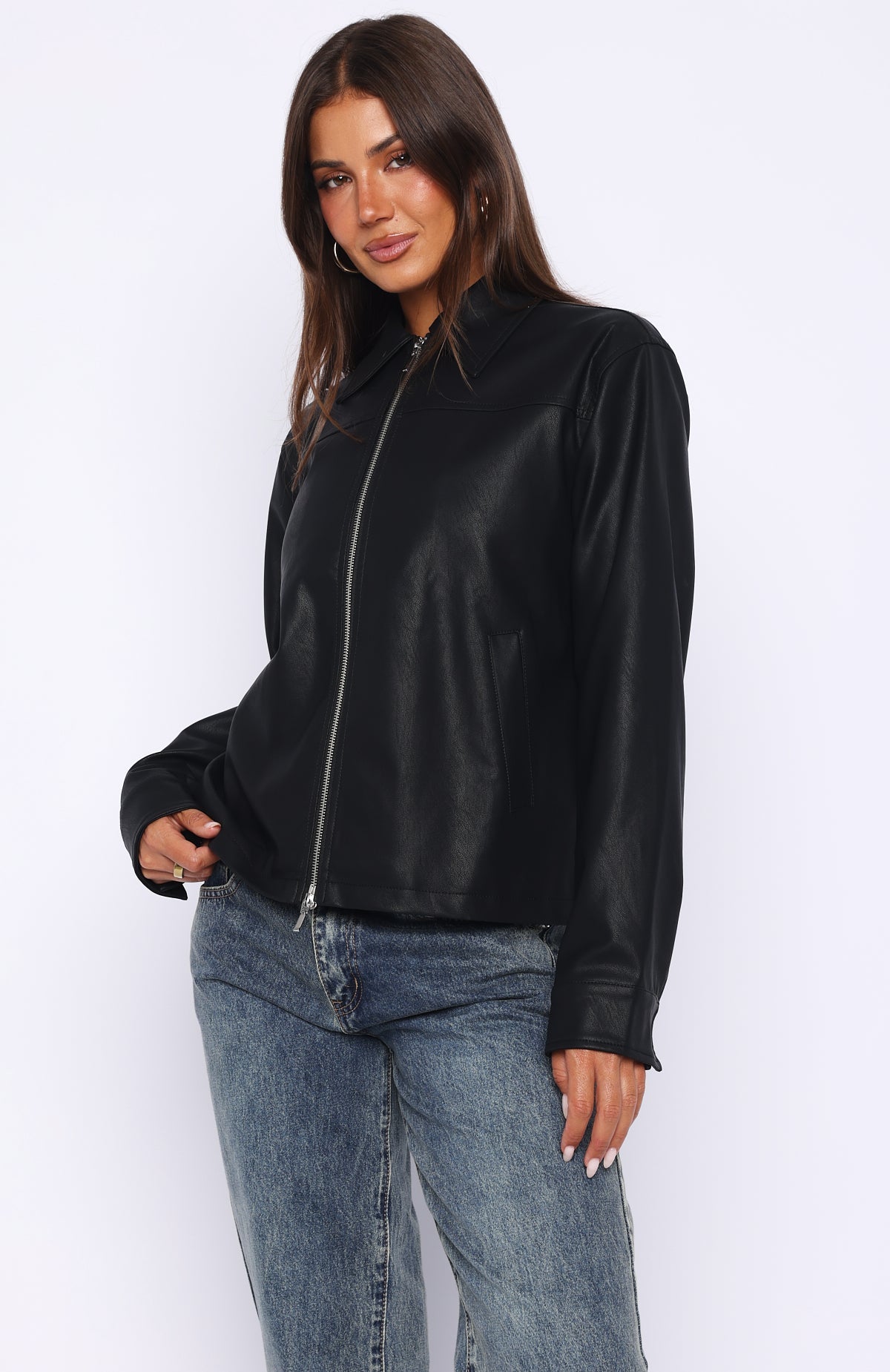 Never Possible Pu Jacket Black